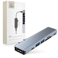 Miniatyrbild 1 av 6: Tech-Protect 7in1 USB-C Hub USB/HDMI/Minneskortläsare/USB-C Grå