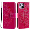 Miniatyrbild 3 av 11: iPhone 15 Fodral Mandala Läder Rosa