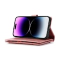 Miniatyrbild 5 av 6: iPhone 15 Fodral Multifunktionell Split Läder Roséguld