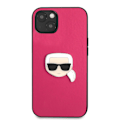 Miniatyrbild 2 av 2: Karl Lagerfeld iPhone 13 Skal PU Läder Karl Head Rosa