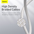 Miniatyrbild 4 av 4: BASEUS 2m 20W PD Type-C - Lightning Flätad Nylon Kabel - Vit White Vit