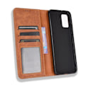 Miniatyrbild 4 av 5: Samsung Galaxy A02s - Retro Läder Flip Fodral - Brun Brown Brun