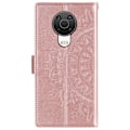 Miniatyrbild 3 av 6: Nokia G10 / G20 Fodral Tryckt Mandala Läder Roséguld