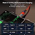 Miniatyrbild 4 av 6: ENKAY 2 m 6in1 PD 100W USB-C/USB-A - USB-C/Lightning/MicroUSB