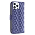 Miniatyrbild 5 av 6: iPhone 16 Pro Max Fodral Diamond Läder Mörk Blå