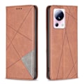 Miniatyrbild 1 av 6: Xiaomi 13 Lite 5G Fodral Geometriskt Flip Läder Brun
