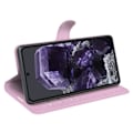 Miniatyrbild 3 av 6: Google Pixel 8A Litchi Läder Fodral Ljus Rosa
