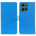 Miniatyrbild 1 av 6: Motorola Edge 50 Fodral Litchi Läder Blå