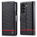 Miniatyrbild 1 av 6: LC.IMEEKE Galaxy Z Fold 6 Fodral Kolfiber Textur Svart