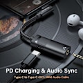Miniatyrbild 2 av 6: Mcdodo DAC 60W PD USB-C - 3.5mm AUX Adapter Laddningsfunktion Svart
