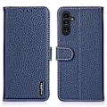 Miniatyrbild 1 av 6: KHAZNEH Samsung Galaxy S24 FE Fodral Äkta Läder Mörk Blå