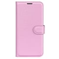 Miniatyrbild 5 av 6: Samsung Galaxy A15 5G Fodral Litchi Läder Ljus Rosa