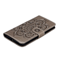 Miniatyrbild 5 av 5: iPhone X/Xs - Mandala Läder Fodral - Grå Grey Grå