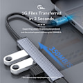 Miniatyrbild 6 av 6: ORICO USB-C Hub 4x USB-A 3.0 Silvergrå