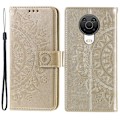 Miniatyrbild 1 av 6: Nokia G10 / G20 Fodral Tryckt Mandala Läder Guld
