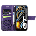 Miniatyrbild 5 av 6: Realme GT 5G - Butterfly Läder Fodral - Mörk Lila