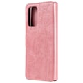 Miniatyrbild 3 av 5: Samsung Galaxy A72 - Klassiskt Läder Fodral - Roséguld Roséguld Roséguld