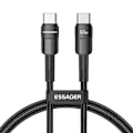 Miniatyrbild 1 av 6: ESSAGER 2m 60W PD USB-C - USB-C Laddningskabel Svart