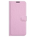 Miniatyrbild 5 av 6: iPhone 13 Pro - Litchi Läder Fodral - Ljus Rosa