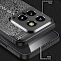 Miniatyrbild 4 av 6: Xiaomi 14 Skal Litchi Läder Textur Blå