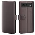 Google Pixel 8A Fodral Premium Äkta Läder Brun