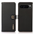 Miniatyrbild 1 av 6: KHAZNEH Google Pixel 9 Pro XL Fodral RFID Äkta Läder Svart