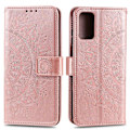 Miniatyrbild 1 av 5: Samsung Galaxy A02s - Mandala Läder Fodral - Roséguld Roséguld Roséguld