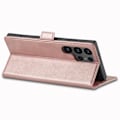 Miniatyrbild 4 av 6: LC.IMEEKE Galaxy S23 Ultra Fodral Flip Läder Roséguld