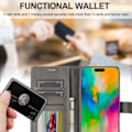 Miniatyrbild 6 av 6: LC.IMEEKE iPhone 16 Fodral Läder Grå