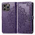 Miniatyrbild 2 av 4: iPhone 15 Pro Fodral Mandala Läder Lila
