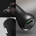 Miniatyrbild 2 av 6: Spigen 27W PD/QC 2-Port Billaddare SteadiBoost Svart