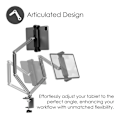 Miniatyrbild 3 av 6: DESIRE2 Flex Arm Tablet-fäste Upp Till 12,9" Silver