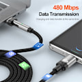 Miniatyrbild 5 av 6: ENKAY 1 m 3in1 USB-C - Lightning / USB-C Magnetisk Svart