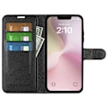 Miniatyrbild 2 av 6: iPhone 16e Fodral Litchi Läder Svart