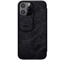 Miniatyrbild 3 av 6: iPhone 13 Pro Max - NILLKIN Qin CamShield Läder Fodral - Svart