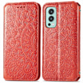 Miniatyrbild 1 av 6: OnePlus Nord 2 5G - Mandala Tryckt Läder Fodral - Röd