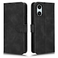 Miniatyrbild 1 av 6: Sony Xperia 10 VI Fodral Skin Touch Läder Fodral Svart