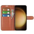 Miniatyrbild 2 av 6: Samsung Galaxy S24 Plus Fodral Litchi Textur Brun