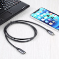 Miniatyrbild 3 av 3: 1m USB-C Hane - USB-C Hona Adapter Kabel Svart