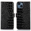 Miniatyrbild 1 av 6: iPhone 15 Fodral RFID Äkta Läder Krokodil Textur S