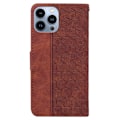 Miniatyrbild 3 av 6: iPhone 14 Pro Max Fodral Geometrisk Läder Brun