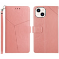 Miniatyrbild 1 av 6: iPhone 15 Fodral Y-Line Läder Roséguld