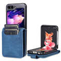 Miniatyrbild 1 av 6: AZNS Galaxy Z Flip 5 Fodral PU-Läder Blå