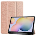 Miniatyrbild 1 av 6: Samsung Galaxy Tab S7 / Tab S8 Fodral Tri-Fold Pennhållare Roséguld