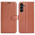 Miniatyrbild 1 av 6: Samsung Galaxy A15 5G Fodral Litchi Läder Brun