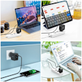 Miniatyrbild 6 av 6: Choetech 60W GaN USB-C PD + 1.8m USB-C - USB-C Kabel Svart