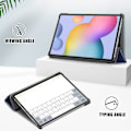 Miniatyrbild 2 av 5: Galaxy Tab S7 FE/S7 Plus/S8 Plus Tri-Fold Läder Fodral Blå Blå