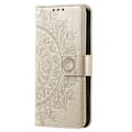 Miniatyrbild 5 av 6: Samsung Galaxy S23 Fodral Mandala Läder Guld