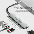 Miniatyrbild 4 av 6: ESSAGER USB-C Hub 60W PD 7-Port Grå