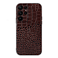 Miniatyrbild 1 av 6: Samsung Galaxy S23 Ultra Skal Äkta Läder Krokodil Textur Brun